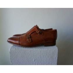 VAN LIER Superior leren schoenen met gespsluiting 42