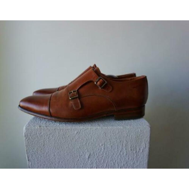 VAN LIER Superior leren schoenen met gespsluiting 42