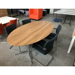 vergadertafel artifort ovaal met design chroom onderstel