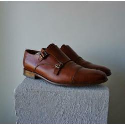 VAN LIER Superior leren schoenen met gespsluiting 42