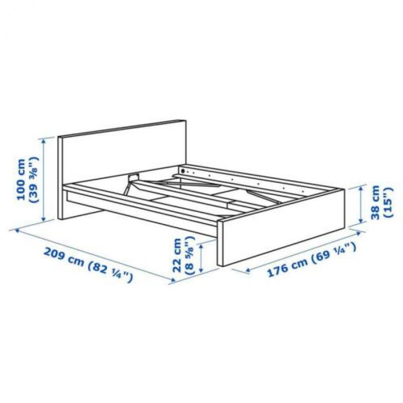 Wit malm 2 persoonsbed 160x200
