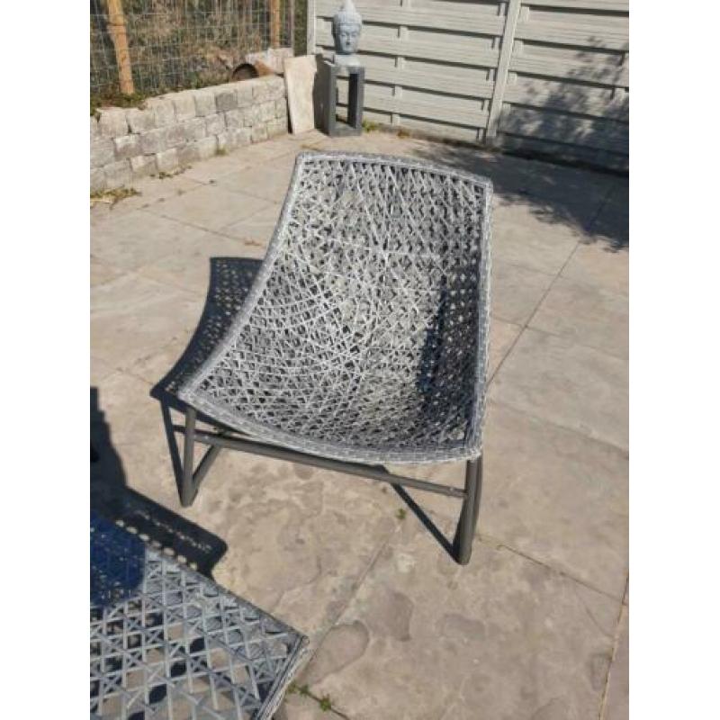 Lounge set wicker kunststof aluminium