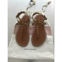Nieuw bruin leren sandalen slippers Maison Scotch 40