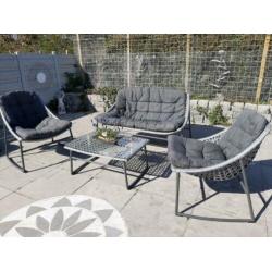 Lounge set wicker kunststof aluminium