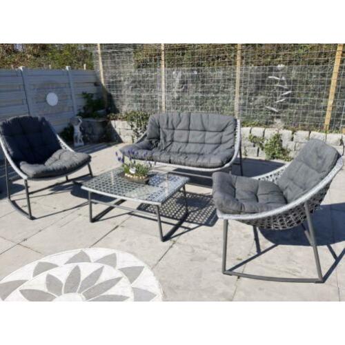 Lounge set wicker kunststof aluminium