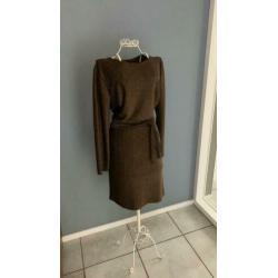 Nieuwe bruine jurk met gouden glitters maat XL