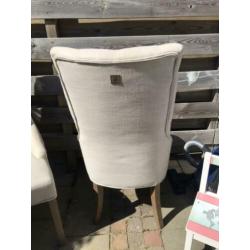 4 eetkamerstoelen, stoelen zandkleur Rivièra maison