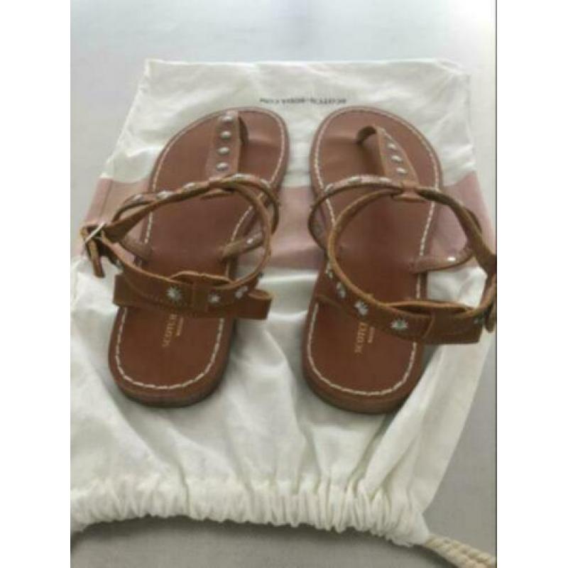 Nieuw bruin leren sandalen slippers Maison Scotch 40