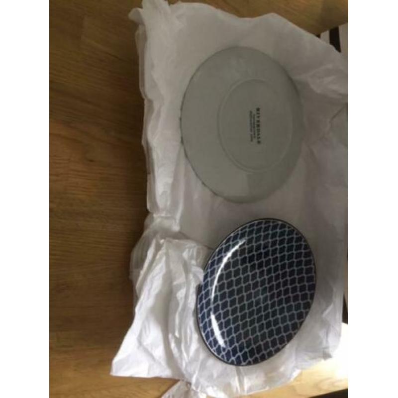 Servies Riverdale fantasie blauw/wit NIEUW