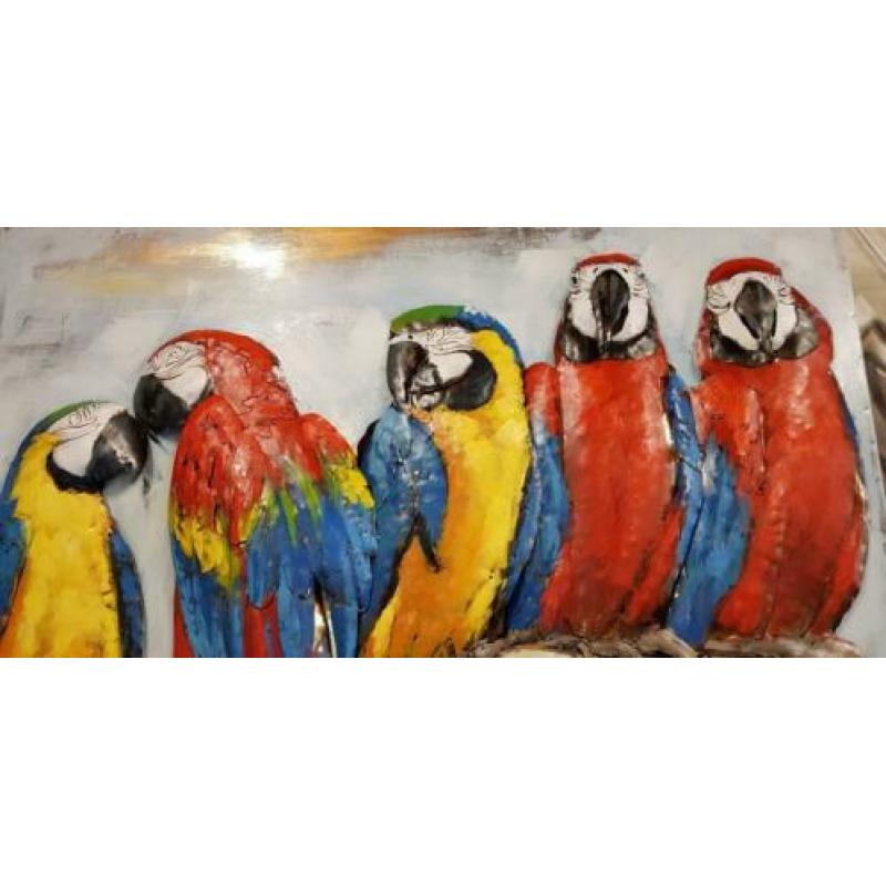 PAPEGAAIEN / ARA`S /canvas / 80 cm hoog / NIEUW