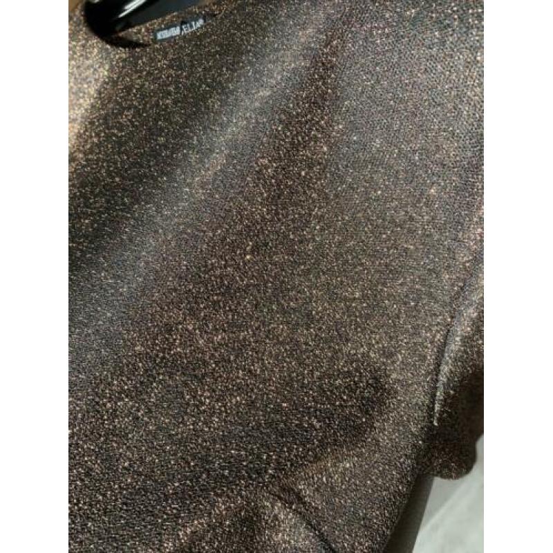 Nieuwe bruine jurk met gouden glitters maat XL
