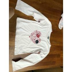 IKKS t-shirt longsleeve meisje roze hart bloemen maat 126 8A
