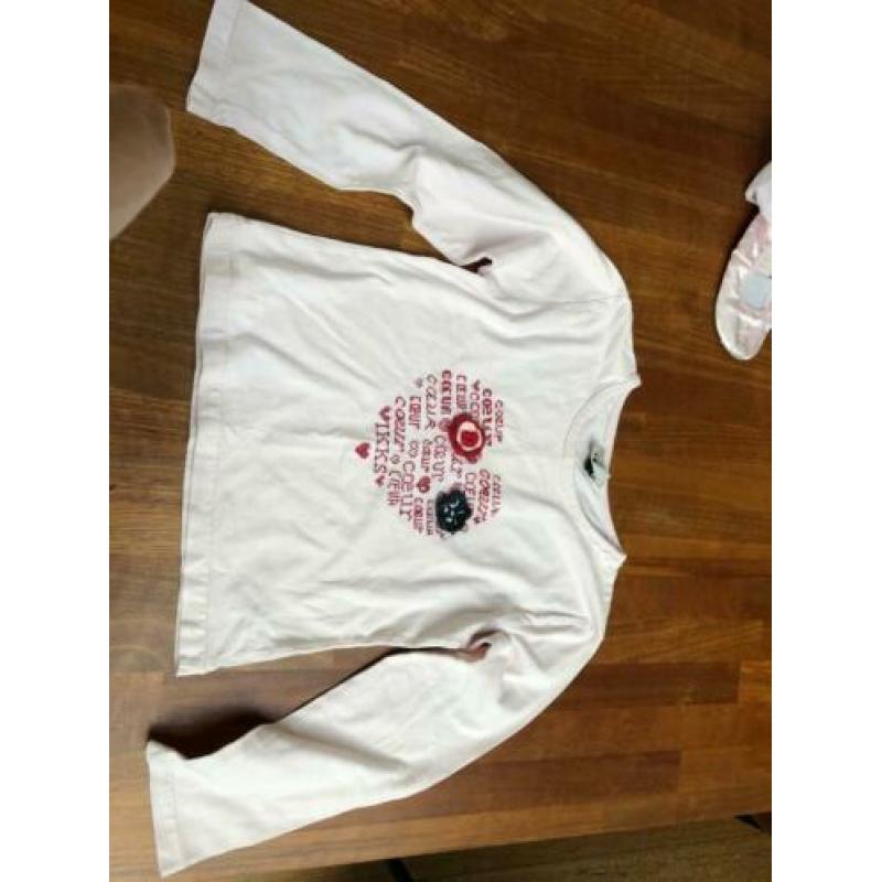 IKKS t-shirt longsleeve meisje roze hart bloemen maat 126 8A