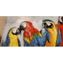 PAPEGAAIEN / ARA`S /canvas / 80 cm hoog / NIEUW