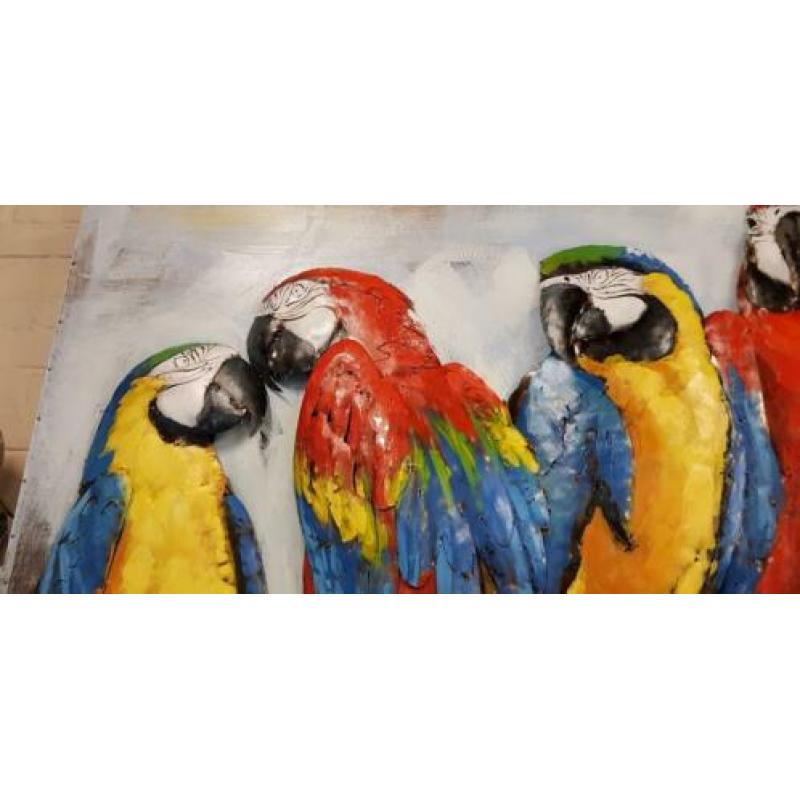 PAPEGAAIEN / ARA`S /canvas / 80 cm hoog / NIEUW