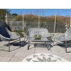 Lounge set wicker kunststof aluminium