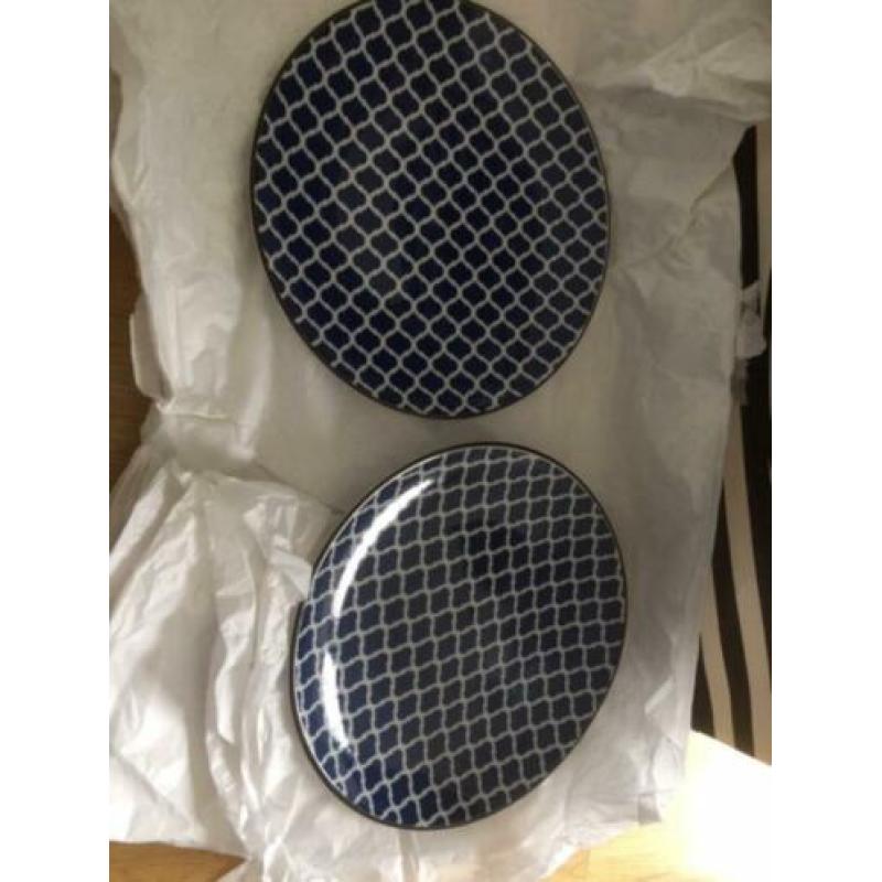 Servies Riverdale fantasie blauw/wit NIEUW