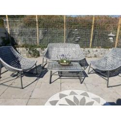 Lounge set wicker kunststof aluminium