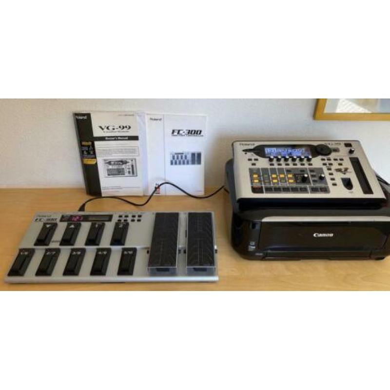Roland vg99 vg-99 gitaar synthesizer en footcontroller