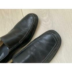 Instappers zwart leer gabor Breedtemaat H, 39,5