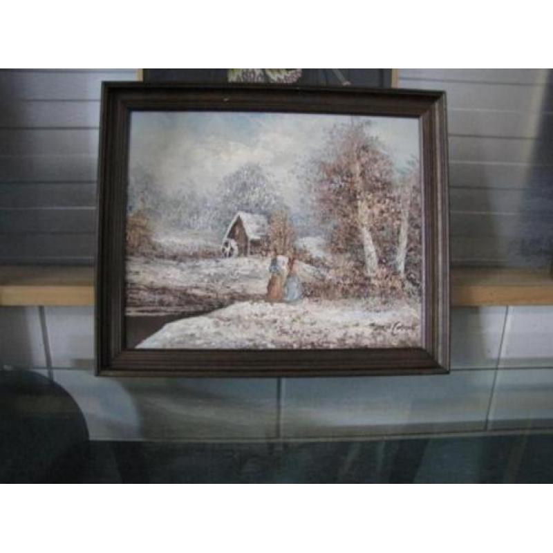 1010029 - schilderij winterlandschap marie C..... - € 35