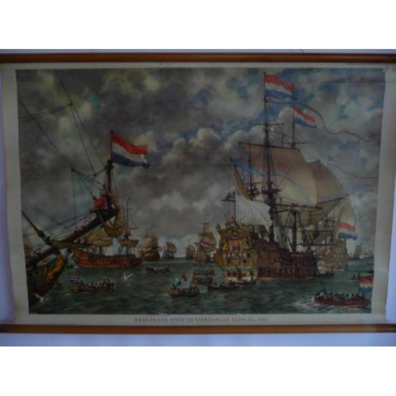 Schoolplaat : Krijgsraad zeeslag 1660