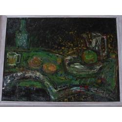 Wim Strijbosch (1928-1968) olieverf op doek 1958, stilleven