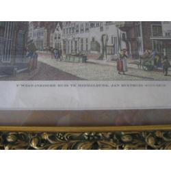 schilderij t'West -Indische Huis te Middelburg 36 cm x 30 cm