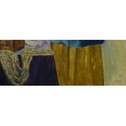 Portret vrouw, vrij naar Johannes Vermeer