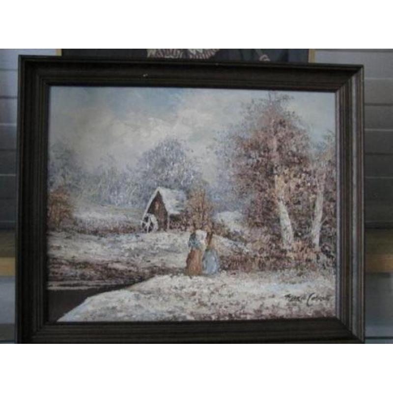 1010029 - schilderij winterlandschap marie C..... - € 35