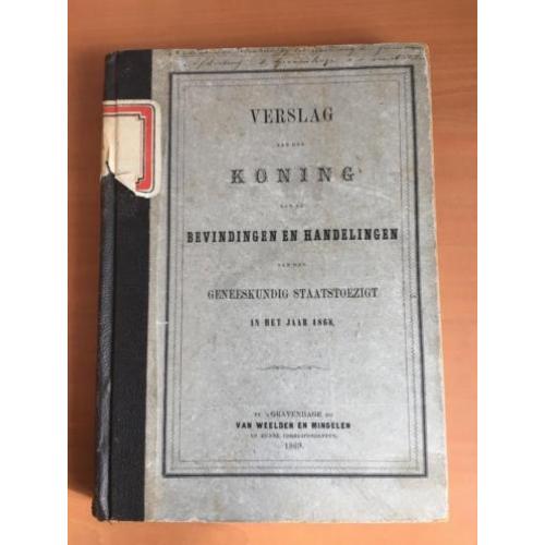 Verslag aan den Koning, over het jaar 1868