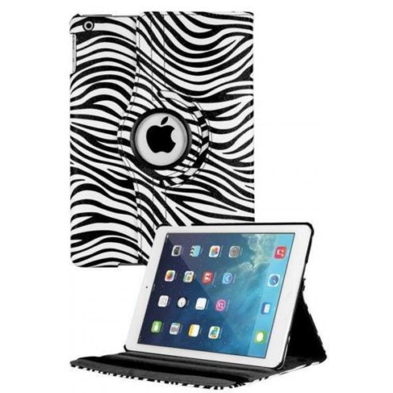 Ntech iPad Air 360 Rotatie Hoes, Cover, Case Zebra Design k