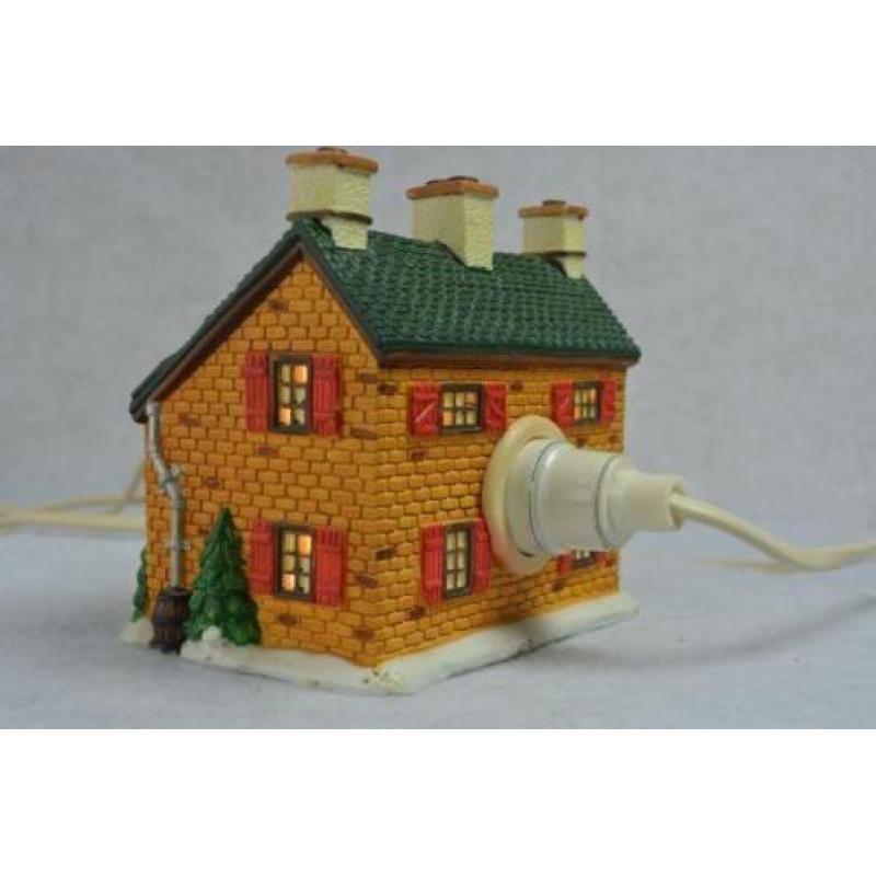 Dickensville Kerstdorp Huis met 3 Schoorstenen