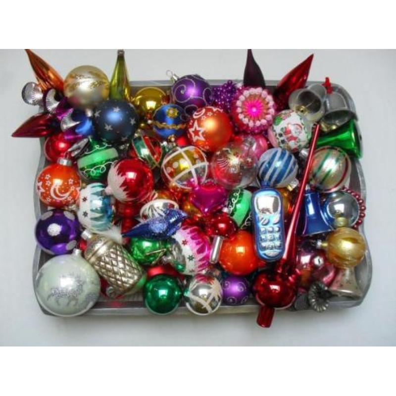 Ruim 60 mooie oude en retro kerstballen kerstversiering
