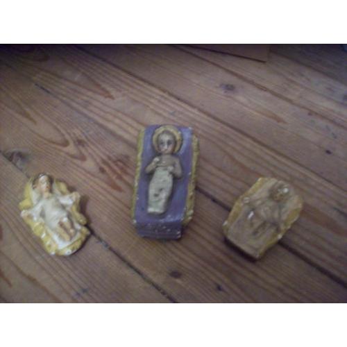 3x oude kribben voor de kerststal / kerstgroep