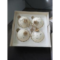 Kerstballen wit met sterren