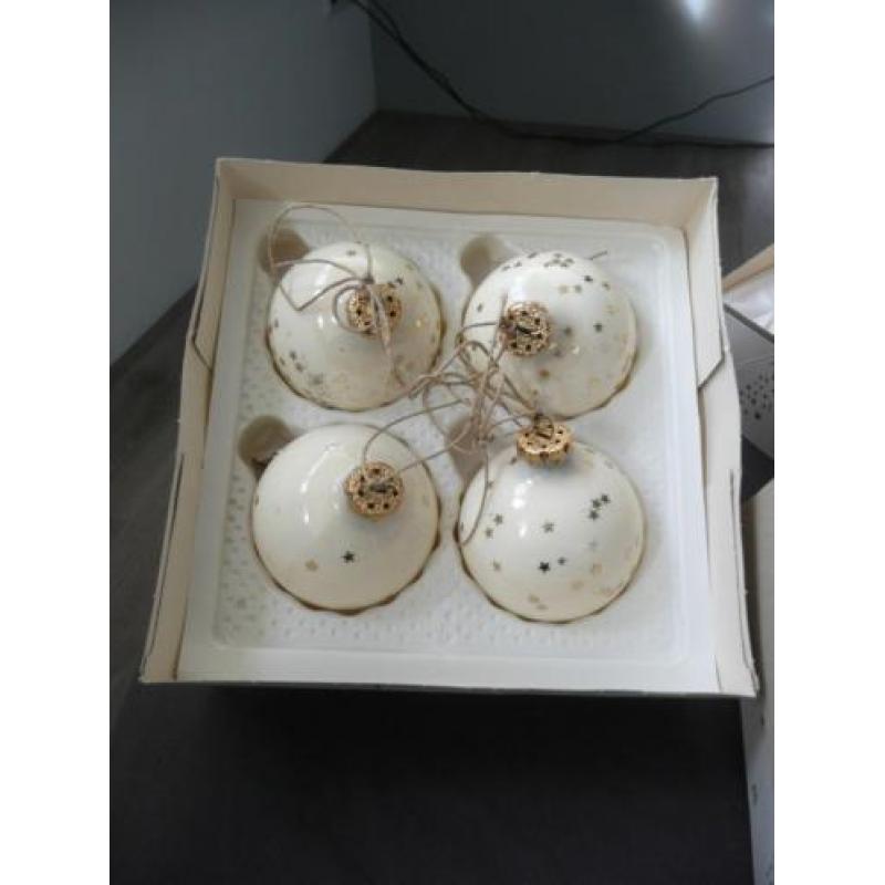 Kerstballen wit met sterren
