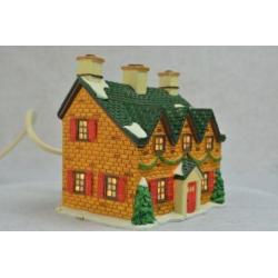 Dickensville Kerstdorp Huis met 3 Schoorstenen