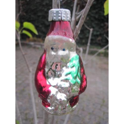 Oude Vintage Kersversiering Kerstbal Kerstman met Boom