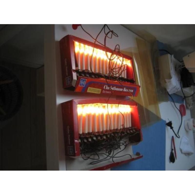 nw.2 x 15 st. kerstverlichting kaars m knijper samen €15.00