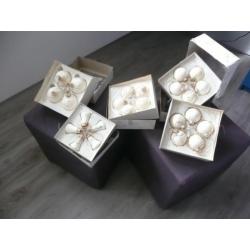Kerstballen wit met sterren