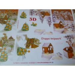 8 Verschillende nieuwe knipvellen, thema : Kerst.