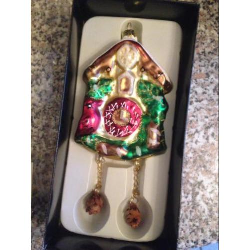 Glazen kerstornament koekoeksklok Retro