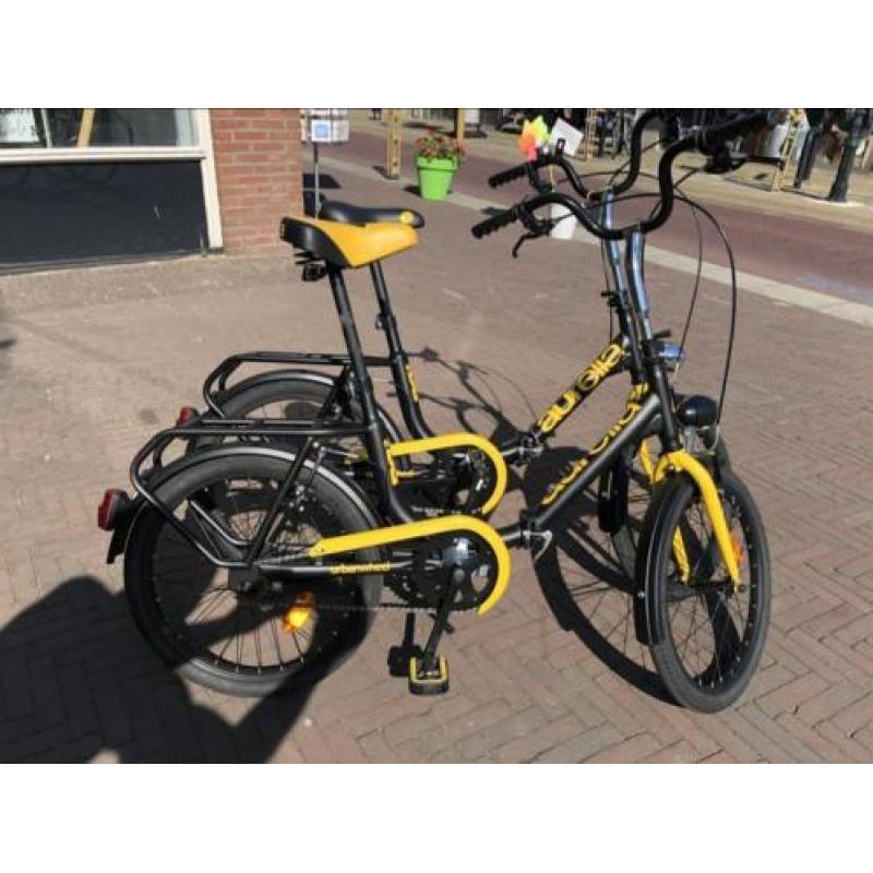 2X aurelia vouwfiets zwart/geel 20 wielen OPRUIMING !!