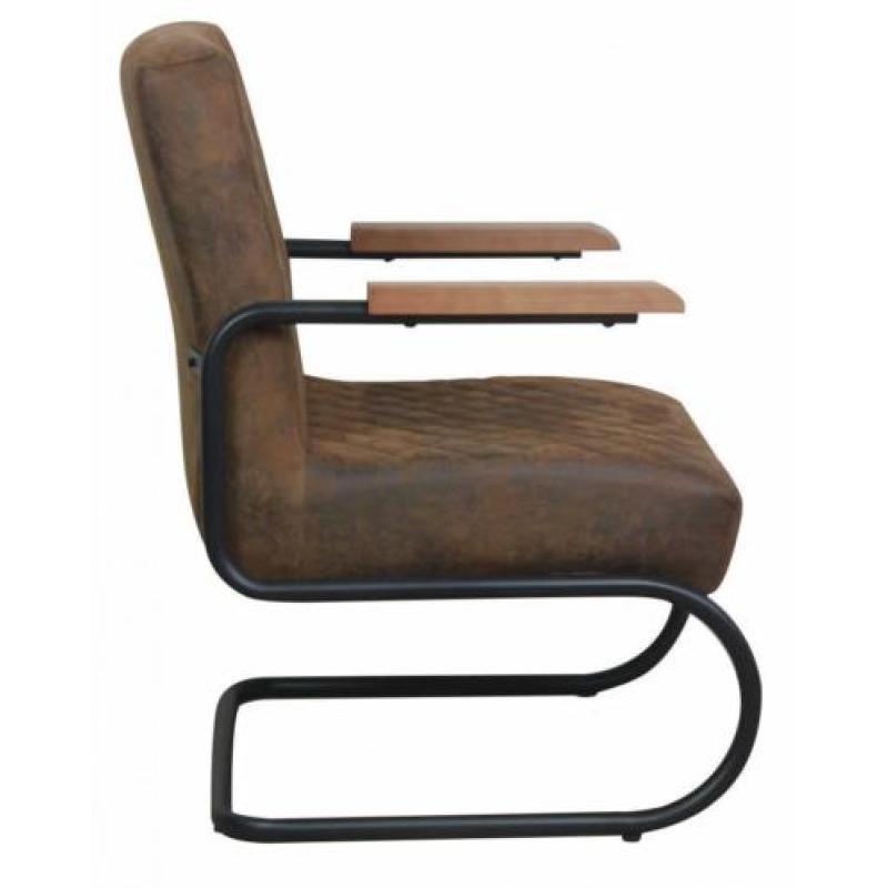 ROBUUST RUITPATROON | Fauteuil Mustang stof bruin | OP=OP