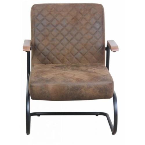 ROBUUST RUITPATROON | Fauteuil Mustang stof bruin | OP=OP