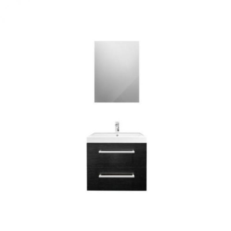 Saniclass Rome badmeubel met spiegel 58cm black wood