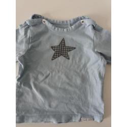 Shirtjes grijs en blauw lange mouw mt 50 Noppies