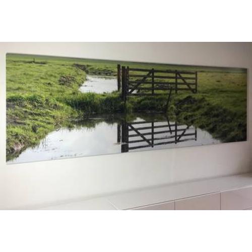 Foto verlijmd achter acrylaat 45x130 cm
