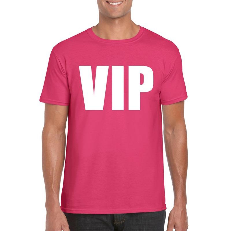 VIP tekst t shirt roze heren